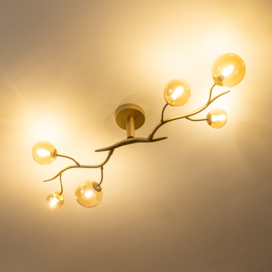 Brilagi - LED Ant pagrindo montuojamas sietynas MISTEL 6xG9/3W/230V auksas