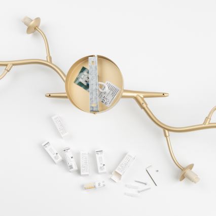 Brilagi - LED Ant pagrindo montuojamas sietynas MISTEL 6xG9/3W/230V auksas