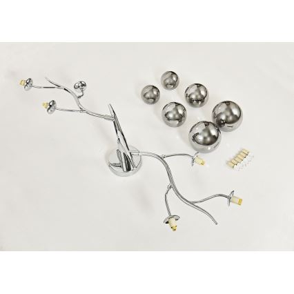 Brilagi - LED Ant pagrindo montuojamas sietynas MISTEL 6xG9/3W/230V blizgus chromas/dūminis
