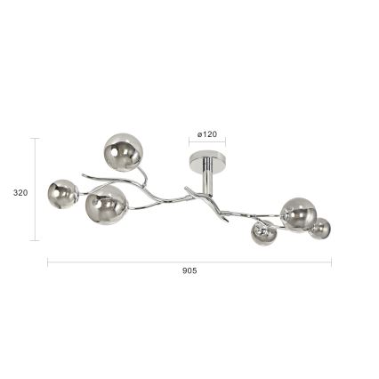 Brilagi - LED Ant pagrindo montuojamas sietynas MISTEL 6xG9/3W/230V blizgus chromas/dūminis
