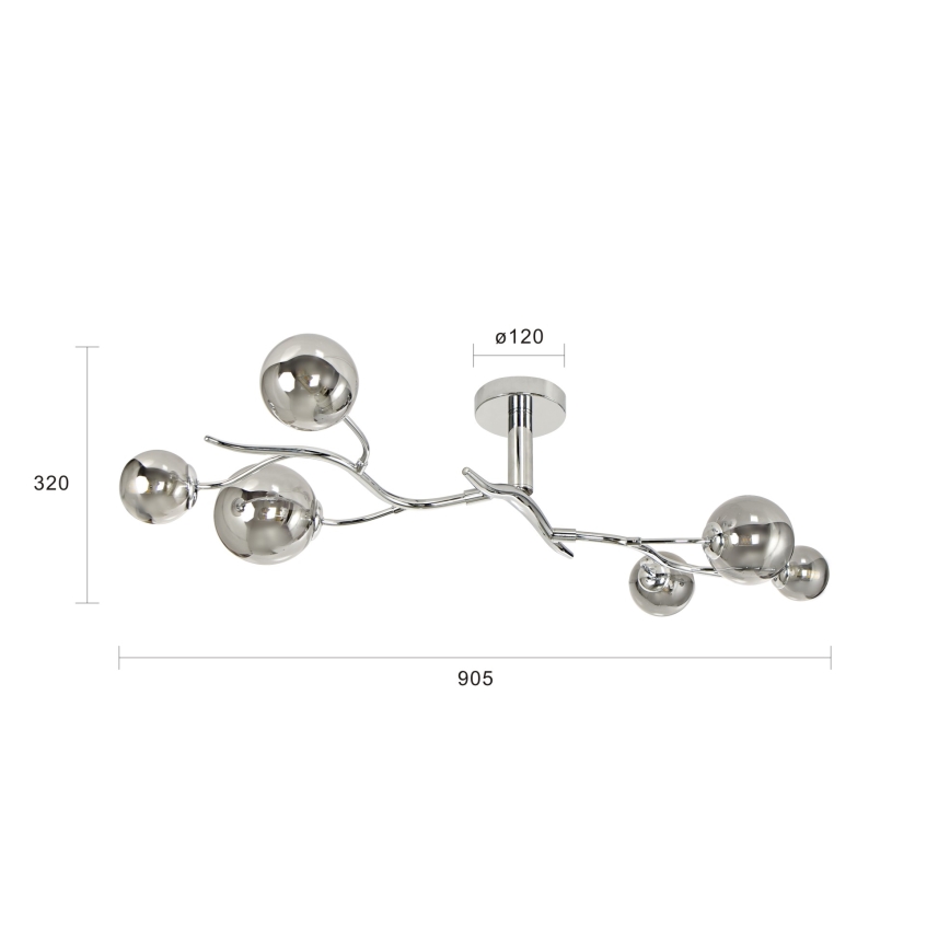 Brilagi - LED Ant pagrindo montuojamas sietynas MISTEL 6xG9/3W/230V blizgus chromas/dūminis