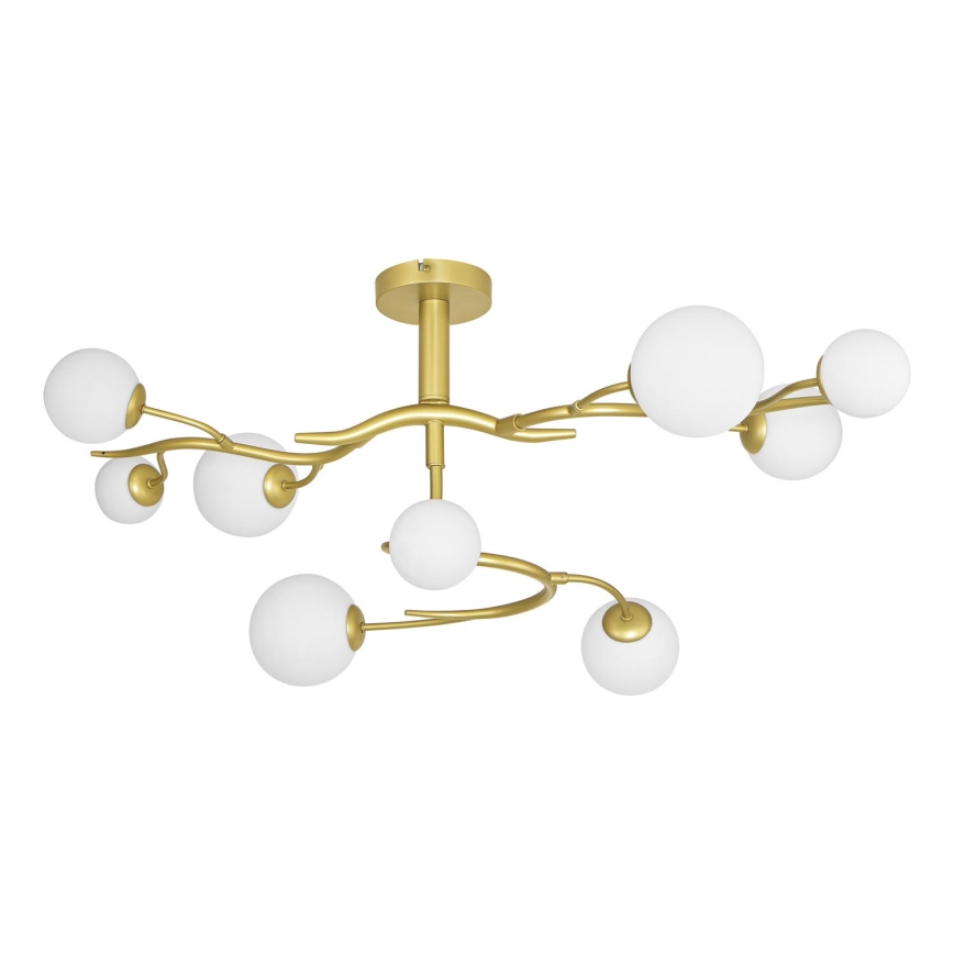 Brilagi - LED Ant pagrindo montuojamas sietynas MISTEL 9xG9/3W/230V auksas/balta