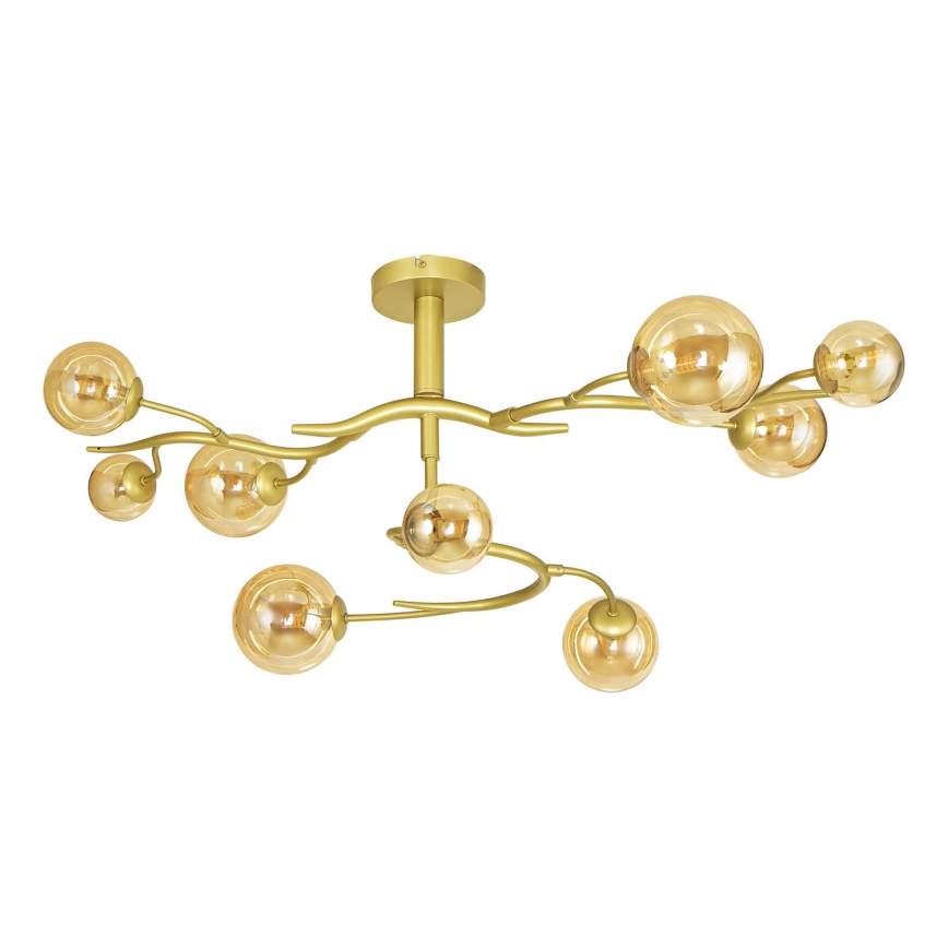 Brilagi - LED Ant pagrindo montuojamas sietynas MISTEL 9xG9/3W/230V auksas