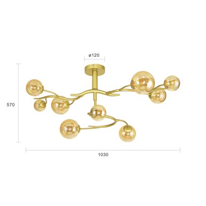 Brilagi - LED Ant pagrindo montuojamas sietynas MISTEL 9xG9/3W/230V auksas