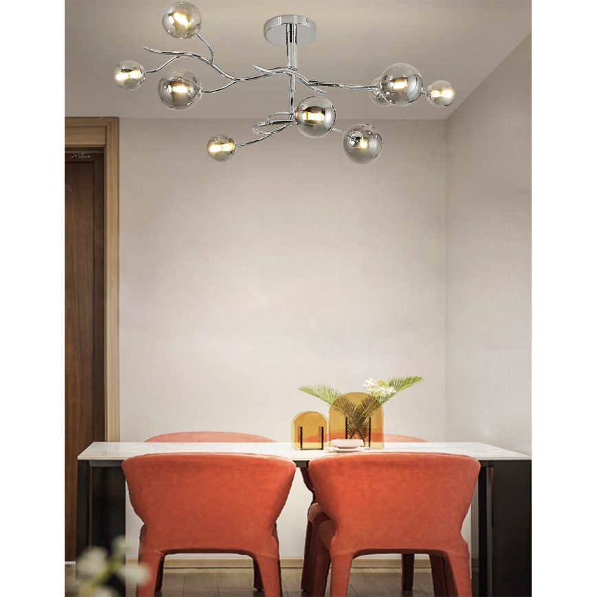 Brilagi - LED Ant pagrindo montuojamas sietynas MISTEL 9xG9/3W/230V blizgus chromas/dūminis