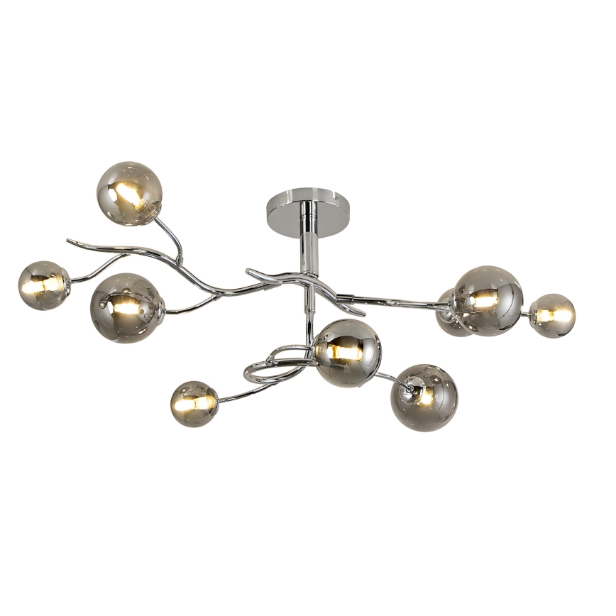 Brilagi - LED Ant pagrindo montuojamas sietynas MISTEL 9xG9/3W/230V blizgus chromas/dūminis