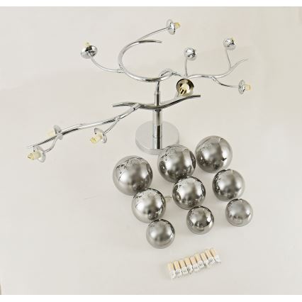Brilagi - LED Ant pagrindo montuojamas sietynas MISTEL 9xG9/3W/230V blizgus chromas/dūminis
