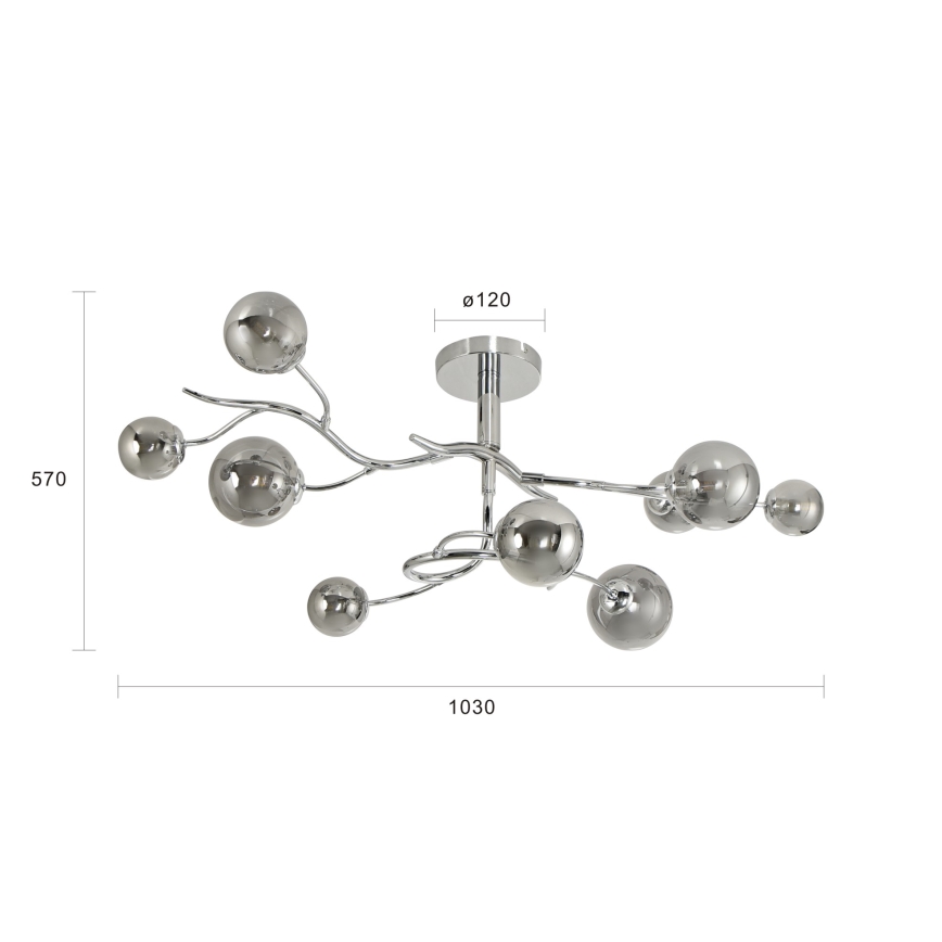 Brilagi - LED Ant pagrindo montuojamas sietynas MISTEL 9xG9/3W/230V blizgus chromas/dūminis