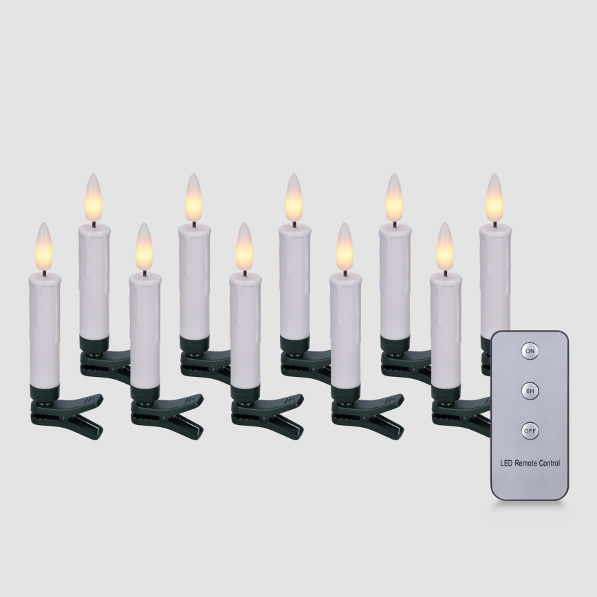 BRILAGI - LED apšvietimas kalėdinei eglutei 10xLED/10xAAA balta + nuotolinis valdymas
