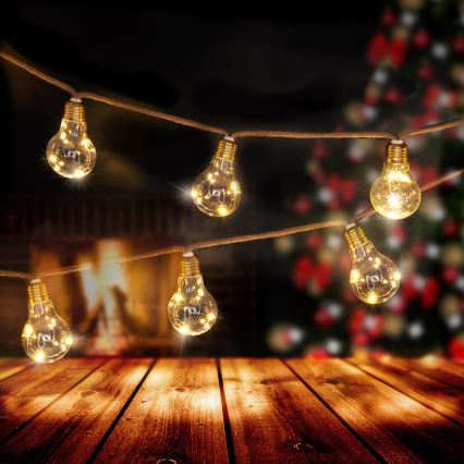 Brilagi - LED dekoratyvinė girlianda 10xLED/3xAA 1,8m šiltai balta