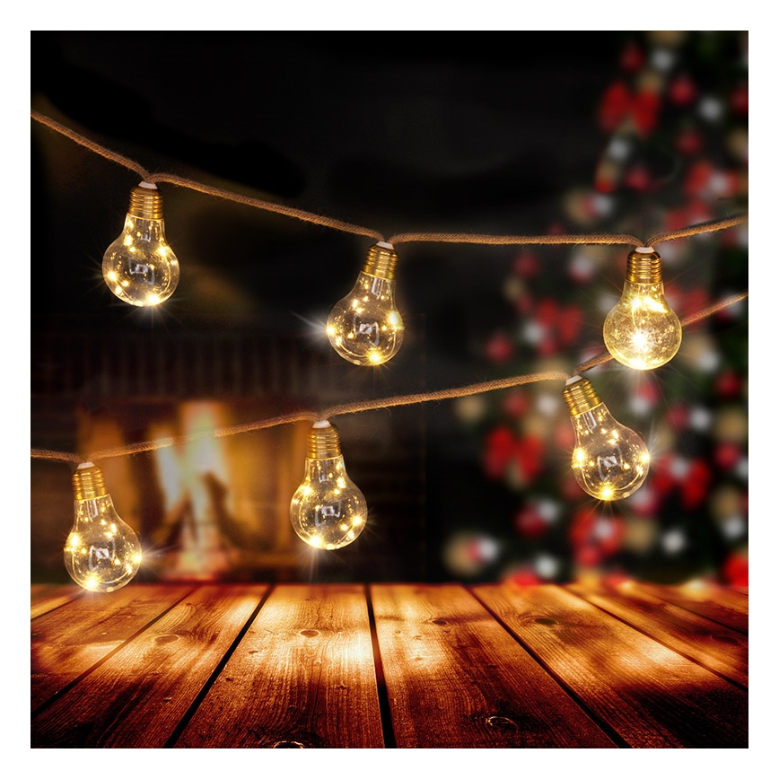 Brilagi - LED dekoratyvinė girlianda 10xLED/3xAA 1,8m šiltai balta