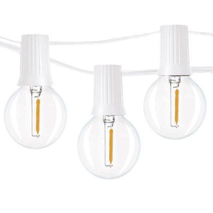 Brilagi - LED Dekoratyvinė lauko girlianda GIRLIANDA 25xE12 20m balta IP44 šilta balta