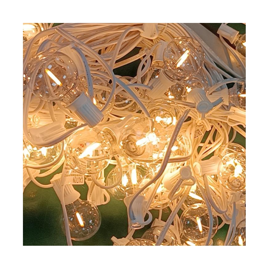 Brilagi - LED Dekoratyvinė lauko girlianda GIRLIANDA 25xE12 20m balta IP44 šilta balta