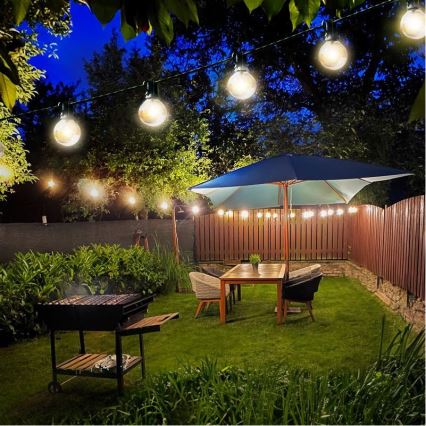 Brilagi - LED Dekoratyvinė lauko girlianda GIRLIANDA 25xE12 20m juoda IP44 šilta balta