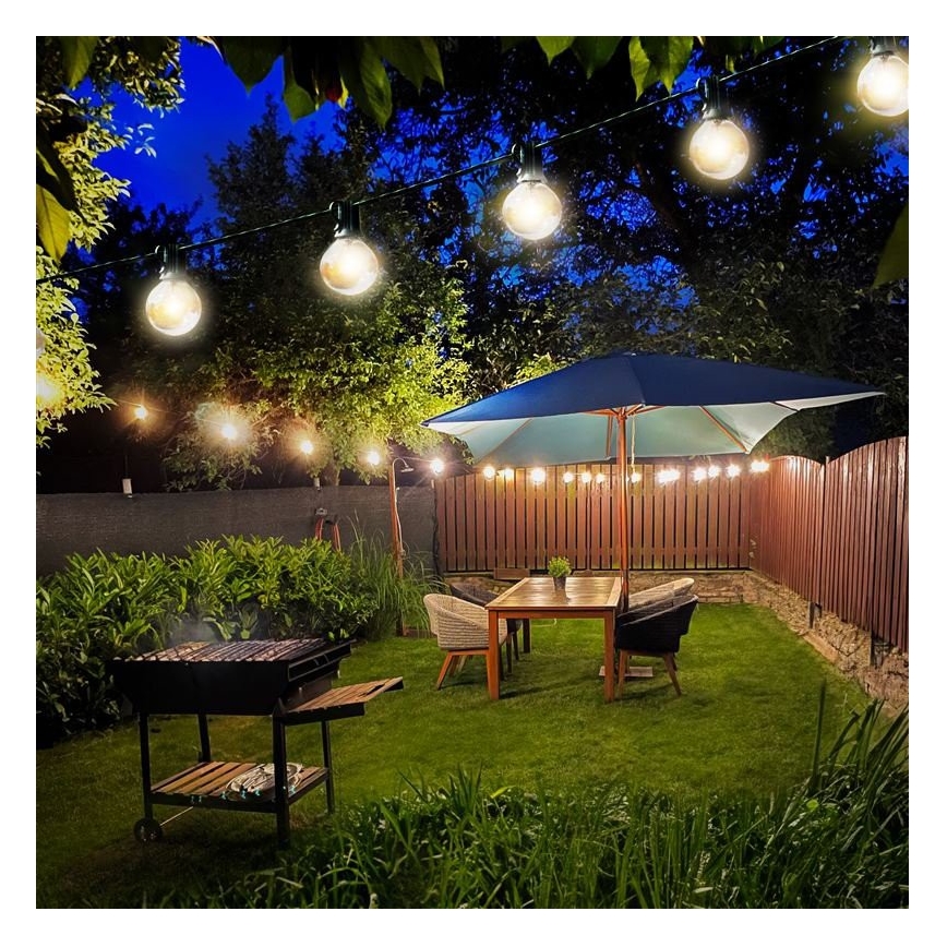 Brilagi - LED Dekoratyvinė lauko girlianda GIRLIANDA 25xE12 20m juoda IP44 šilta balta