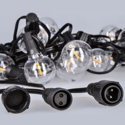 Brilagi - LED Dekoratyvinė lauko girlianda GIRLIANDA 25xE12 20m juoda IP44 šilta balta