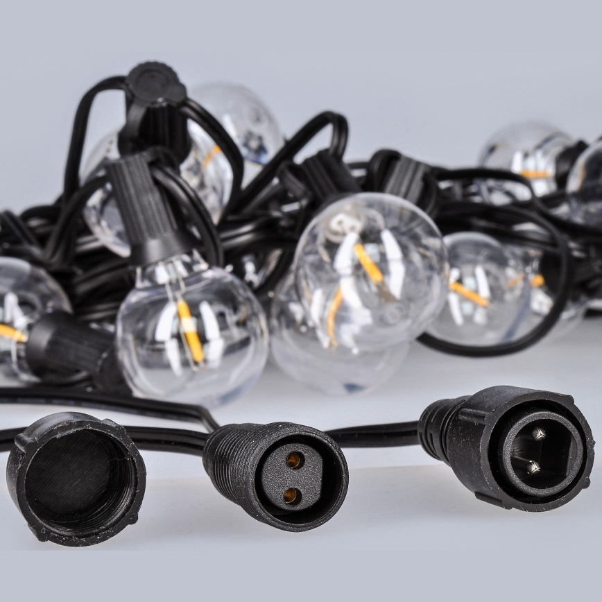 Brilagi - LED Dekoratyvinė lauko girlianda GIRLIANDA 25xE12 20m juoda IP44 šilta balta