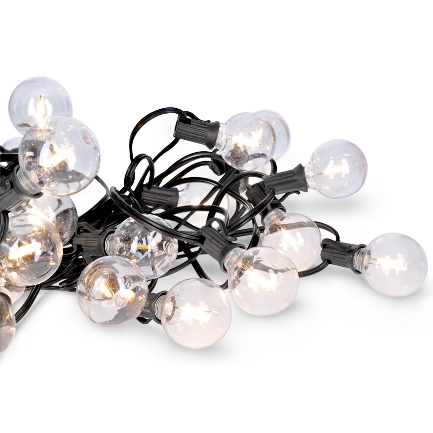 Brilagi - LED Dekoratyvinė lauko girlianda GIRLIANDA 25xE12 20m juoda IP44 šilta balta