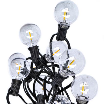 Brilagi - LED Dekoratyvinė lauko girlianda GIRLIANDA 25xE12 20m juoda IP44 šilta balta
