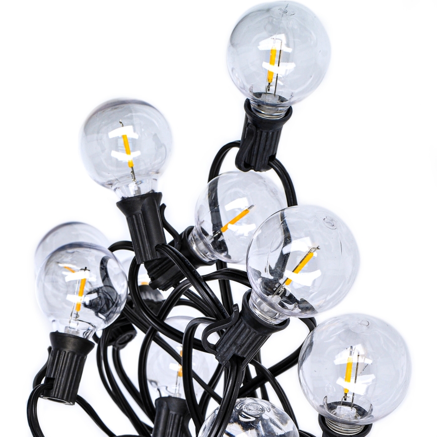 Brilagi - LED Dekoratyvinė lauko girlianda GIRLIANDA 25xE12 20m juoda IP44 šilta balta