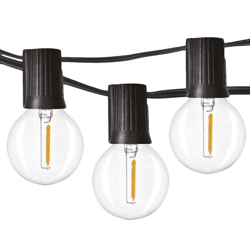 Brilagi - LED Dekoratyvinė lauko girlianda GIRLIANDA 25xE12 20m juoda IP44 šilta balta
