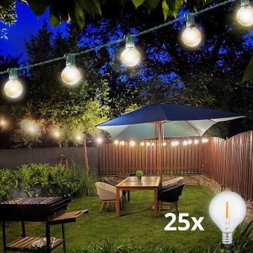 Brilagi - LED Dekoratyvinė lauko girlianda GIRLIANDA 25xE12 20m žalia IP44 šilta balta