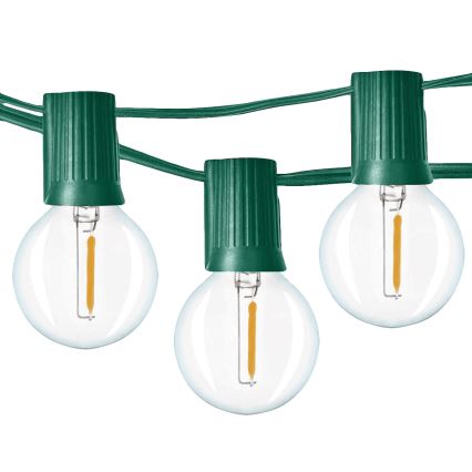 Brilagi - LED Dekoratyvinė lauko girlianda GIRLIANDA 25xE12 20m žalia IP44 šilta balta