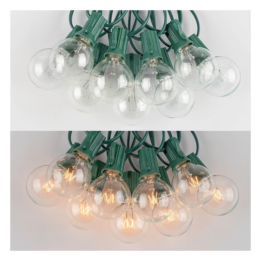 Brilagi - LED Dekoratyvinė lauko girlianda GIRLIANDA 25xE12 20m žalia IP44 šilta balta
