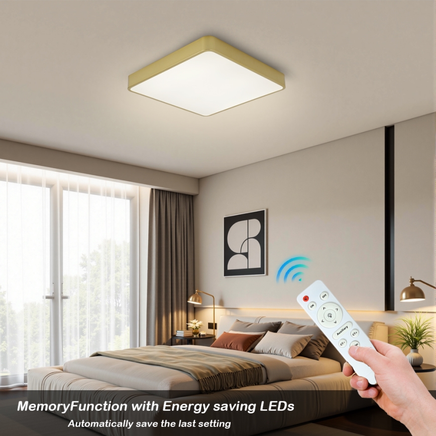 BRILAGI - LED reguliuojamo ryškumo lubų šviestuvas POOL SQUARE LED/48W/230V 3000-6000K 50x50 cm auksinis + nuotolinis valdymas