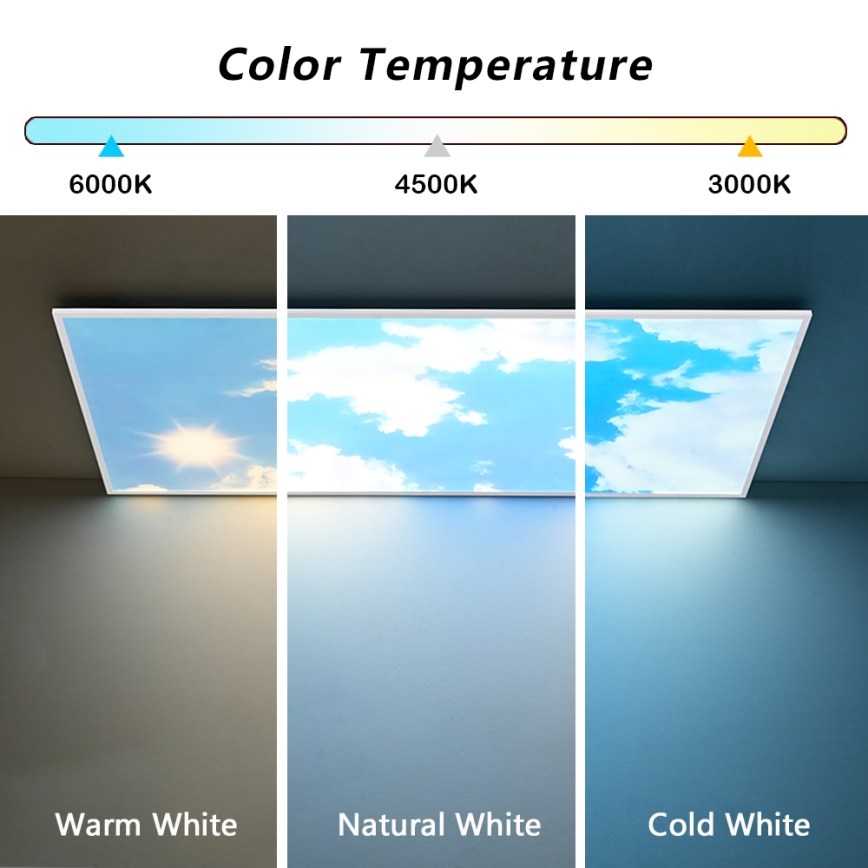 Brilagi - Dimeriuojamas LED lubų šviestuvas SLIMFRAME SKY LED/80W/230V 120x60 cm 3000-6000K sidabrinė/mėlyna + nuotolinis valdymas