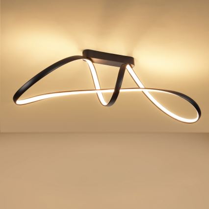 Brilagi - LED dimeriuojamas prigludęs lubinis šviestuvas TWISTER LED/60W/230V 3000-6000K juodas + nuotolinis valdymas