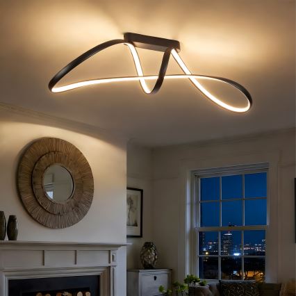 Brilagi - LED dimeriuojamas prigludęs lubinis šviestuvas TWISTER LED/60W/230V 3000-6000K juodas + nuotolinis valdymas