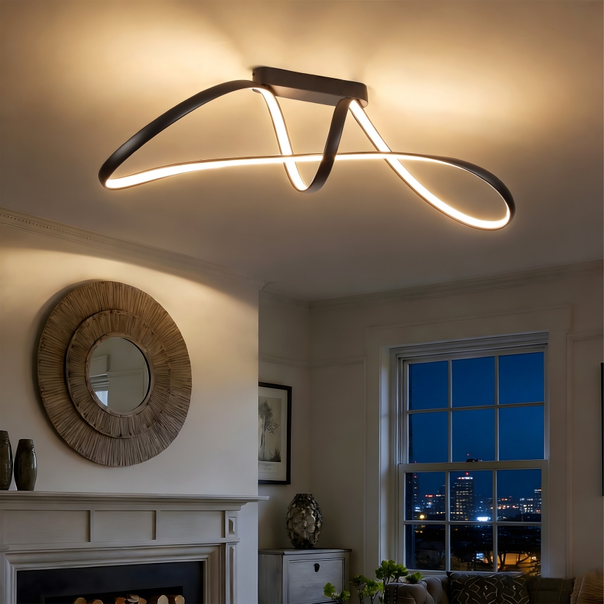 Brilagi - LED dimeriuojamas prigludęs lubinis šviestuvas TWISTER LED/60W/230V 3000-6000K juodas + nuotolinis valdymas