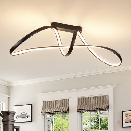 Brilagi - LED dimeriuojamas prigludęs lubinis šviestuvas TWISTER LED/60W/230V 3000-6000K juodas + nuotolinis valdymas