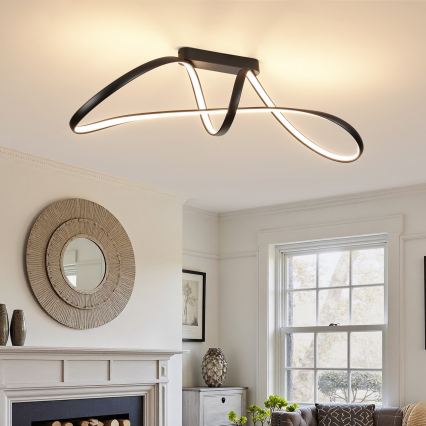 Brilagi - LED dimeriuojamas prigludęs lubinis šviestuvas TWISTER LED/60W/230V 3000-6000K juodas + nuotolinis valdymas