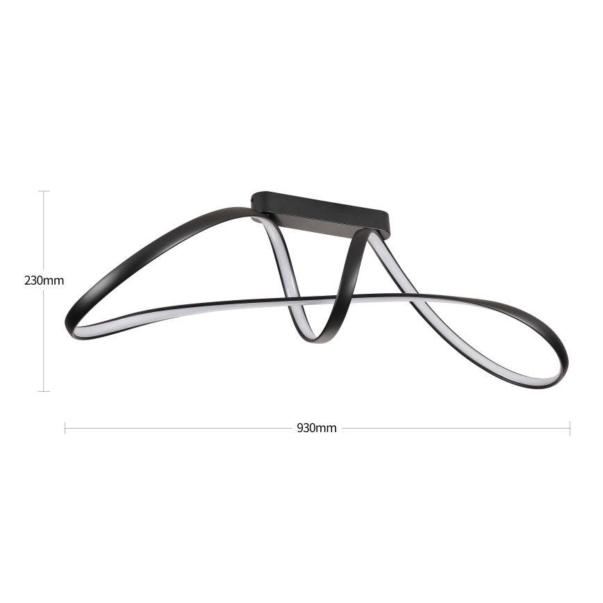 Brilagi - LED dimeriuojamas prigludęs lubinis šviestuvas TWISTER LED/60W/230V 3000-6000K juodas + nuotolinis valdymas