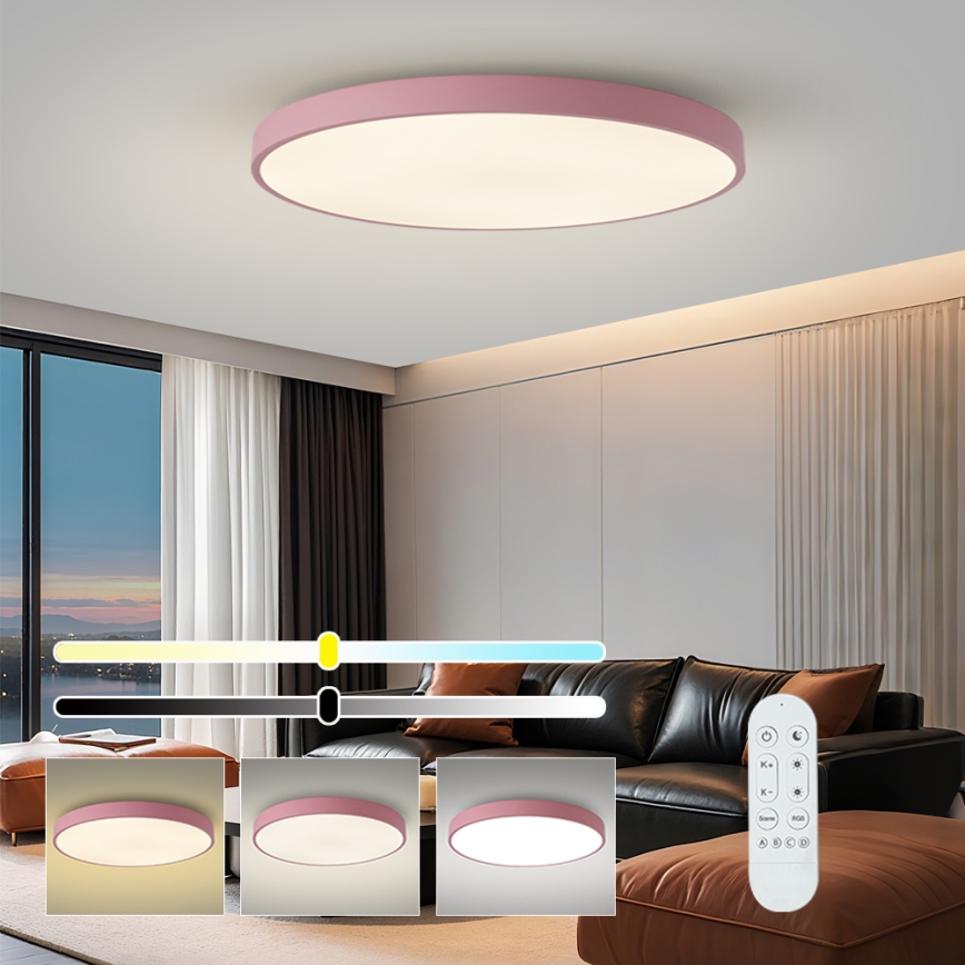 Brilagi - LED reguliuojamas šviestuvas POOL SMART LED/128W/230V skersmuo 100 cm 3000-6000K Wi-Fi Tuya + su nuotoliniu valdymu rožinė