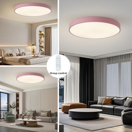 Brilagi - LED reguliuojamas šviestuvas POOL SMART LED/128W/230V skersmuo 100 cm 3000-6000K Wi-Fi Tuya + su nuotoliniu valdymu rožinė