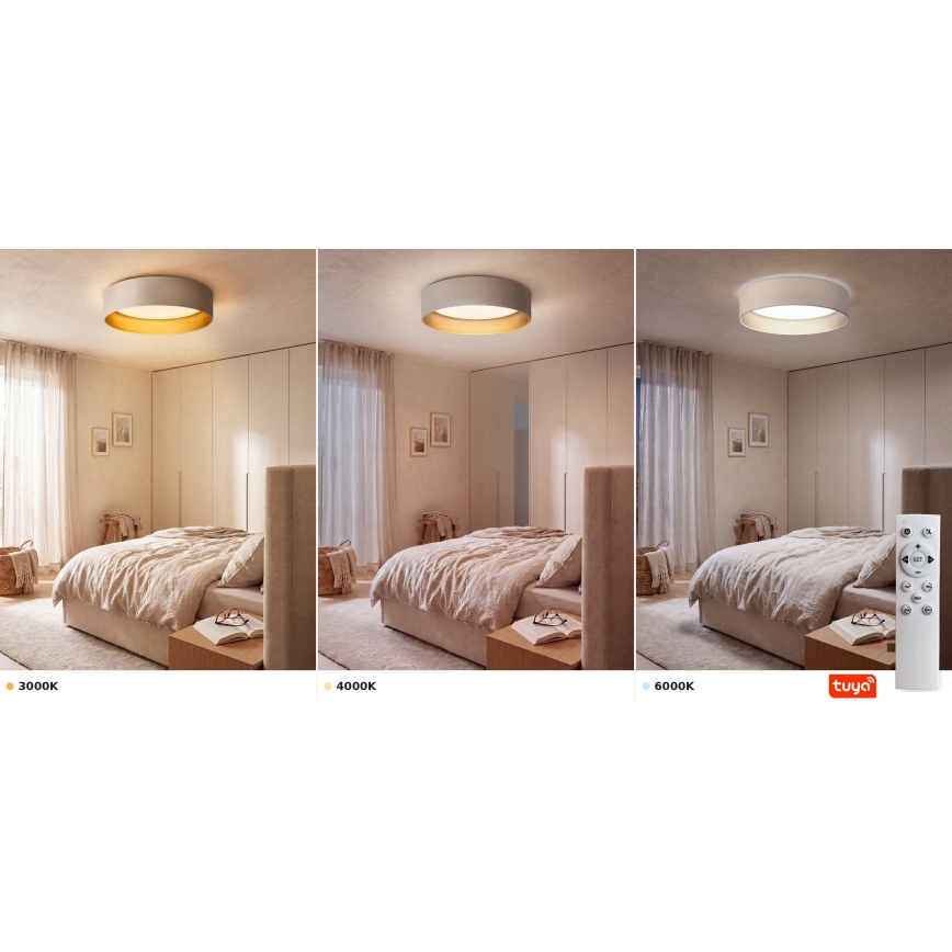 BRILAGI - dimeriuojamas LED lubinis šviestuvas VELVET SMARTIX LED/36W/230V 3000-6000K skersm. 55 cm kreminis/auksinis Wi-Fi Tuya Beacon + nuotolinis pultelis