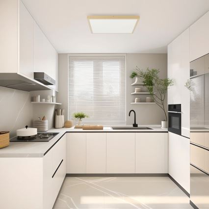 Brilagi - dimeriuojamas LED vonios kambario lubinis šviestuvas FRAME SMART LED/50W/230V 60x60 cm 3000-6000K IP44 smėlinė + nuotolinis valdymas