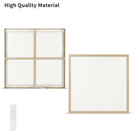 Brilagi - dimeriuojamas LED vonios kambario lubinis šviestuvas FRAME SMART LED/50W/230V 60x60 cm 3000-6000K IP44 smėlinė + nuotolinis valdymas
