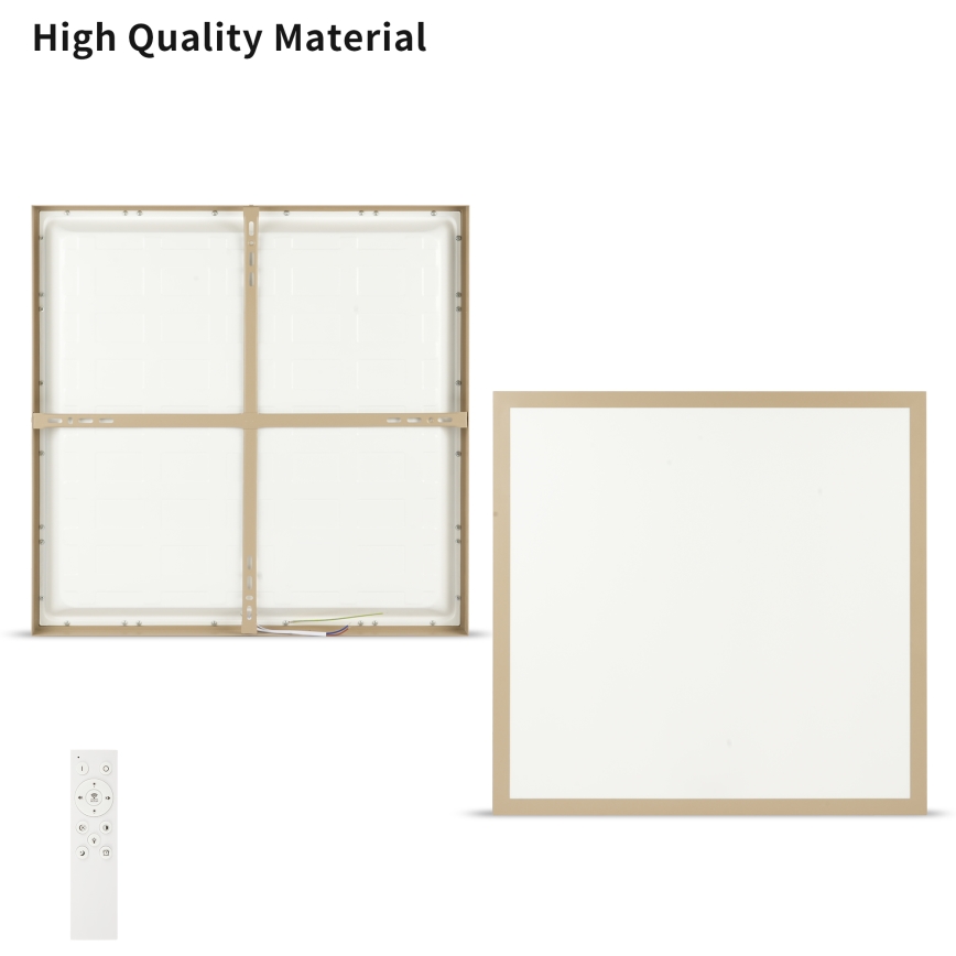 Brilagi - dimeriuojamas LED vonios kambario lubinis šviestuvas FRAME SMART LED/50W/230V 60x60 cm 3000-6000K IP44 smėlinė + nuotolinis valdymas