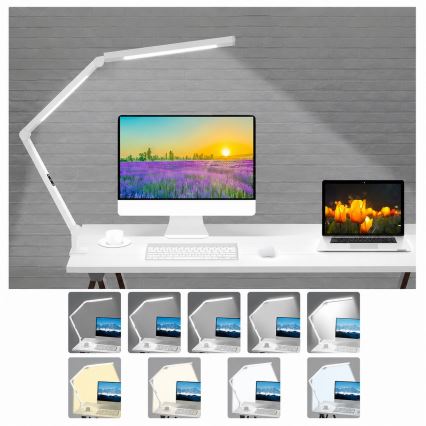 Brilagi - LED Dimeriuojama jutiklinė lanksti stalinė lempa VARIO LED/12W/230V 3000/4000/5000/6500K CRI 92 balta