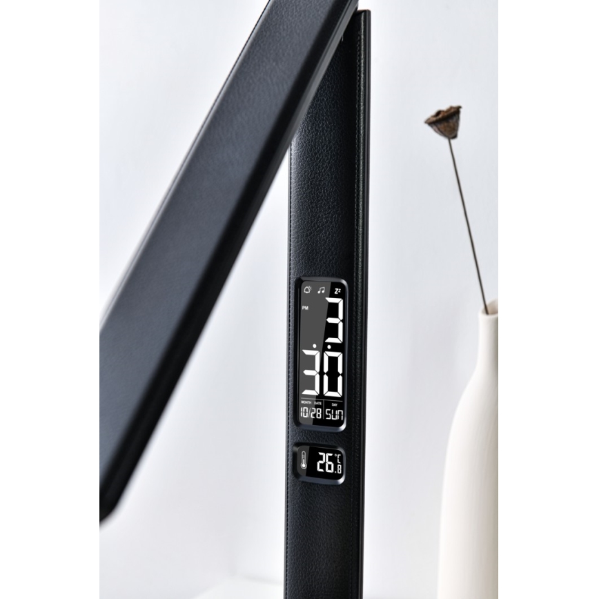 Brilagi - LED dimeriuojama stalinė lempa su belaidžiu QI įkrovimu ir USB REGINA LED/8,5W/230V juoda