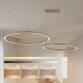 Brilagi - LED dimeriuojama liustra ant laido PORTOFINO LED/98W/230V 3000-6000K smėlinė + nuotolinis valdymas