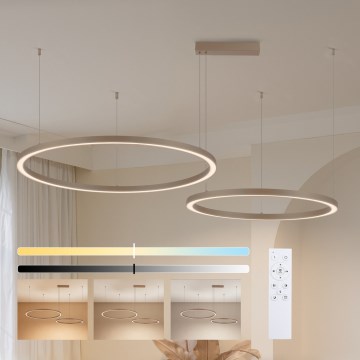 Brilagi - LED dimeriuojama liustra ant laido PORTOFINO LED/98W/230V 3000-6000K smėlinė + nuotolinis valdymas