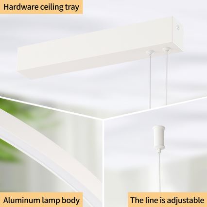 Brilagi - Dimeriuojama LED liustra ant troselio PORTOFINO LED/98W/230V 3000-6000K balta + su nuotoliniu pultu