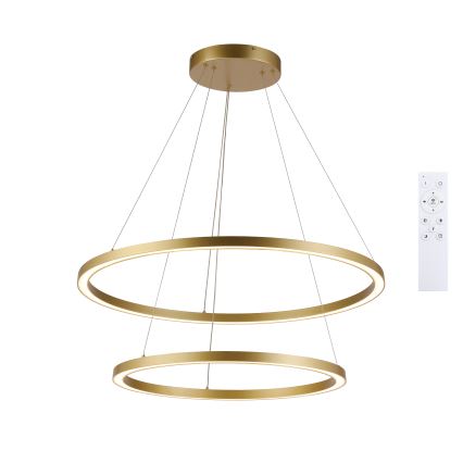 Brilagi - LED reguliuojamas pakabinamas šviestuvas ant laido PORTOFINO LED/98W/230V 3000-6000K skersmuo 80 cm auksinis + nuotolinis valdymas