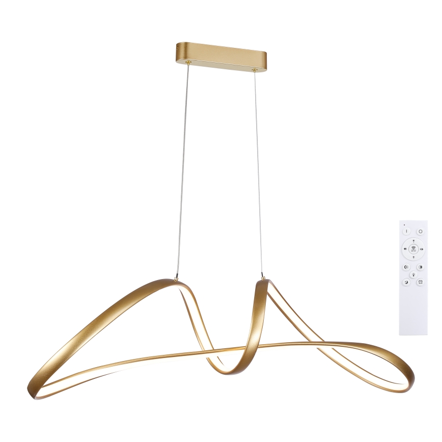 Brilagi - LED reguliuojama liustra ant kabelio TWISTER LED/60W/230V 3000-6000K auksinė + su nuotoliniu pulteliu