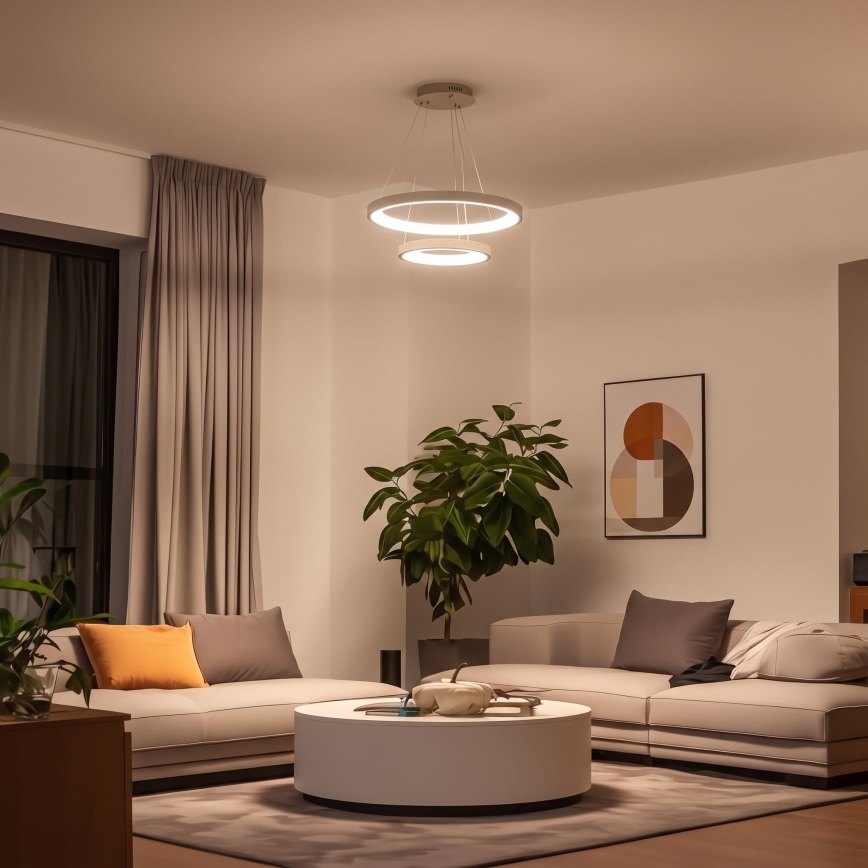 BRILAGI - LED Dimeriuojamas pakabinamas šviestuvas ant laido FALCON SLIM LED/68W/230V 3000-6500K skersmuo 50 cm smėlinė + nuotolinio valdymo pultas